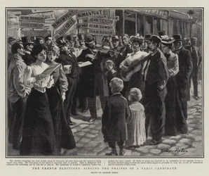 Wybory francuskie, śpiewając pochwały kandydata paryskiego